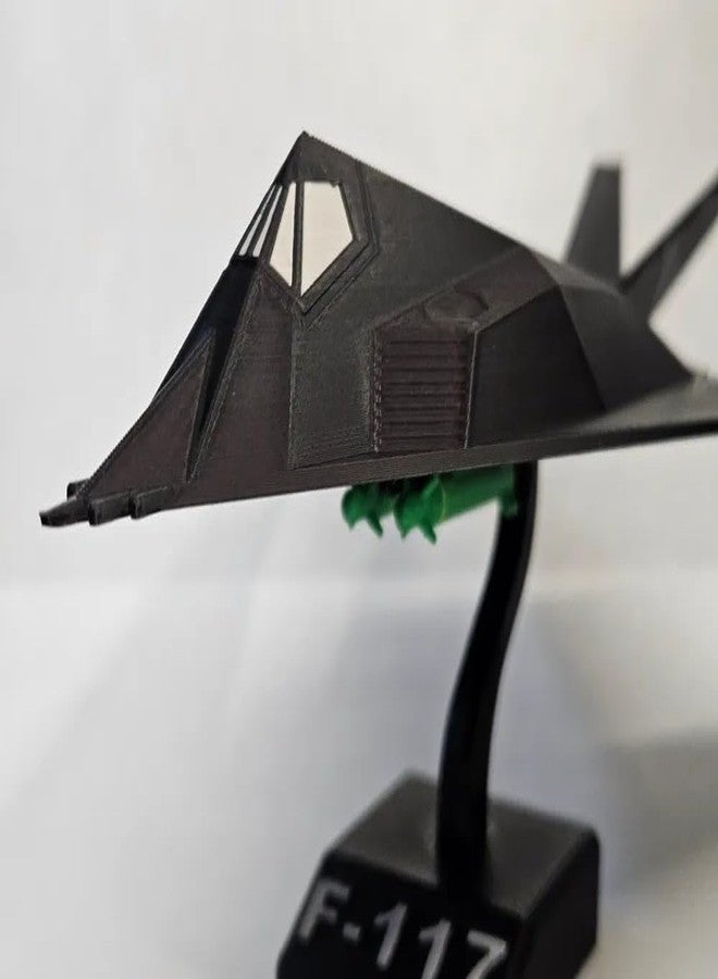 Beoals Fighter Aircraft Model, 3D Printed Display Replica, Black Stand Mount - Image 3
